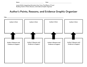 Graphic Organizer: Author's Points, Reasons, Evidence