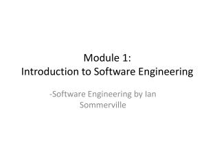 Introduction to Software Engineering Module 1