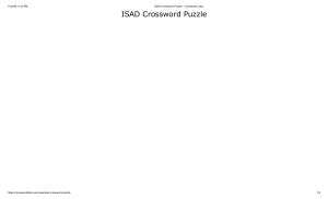 ISAD Crossword Puzzle: Information Systems Development