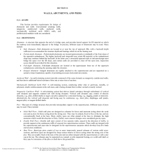 AASHTO Section 11: Walls, Abutments, and Piers Definitions