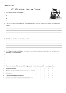 Industry Interview Proposal Worksheet for Career Exploration