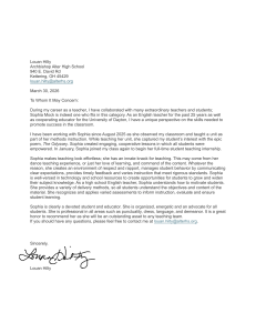 Letter of Recommendation for Sophia Mock