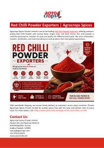 Red Chilli Powder Exporters | Agrocrops Spices