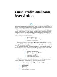 Curso Professionalizante em Mec&acirc;nica: M&oacute;dulos e Conte&uacute;dos