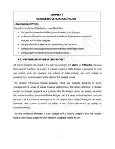 Flexible Budgets and Standards Chapter 4