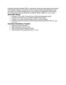 Cognitive Behavioral Therapy (CBT) Overview