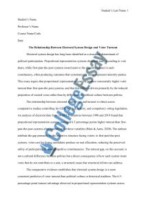 Electoral System Design and Voter Turnout Essay