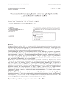 Poor Glycemic Control and Apical Periodontitis: Systematic Review