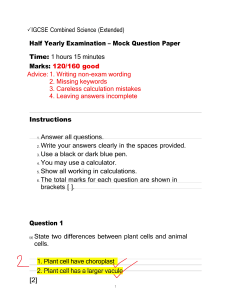 IGCSE Combined Science Mock Exam Paper