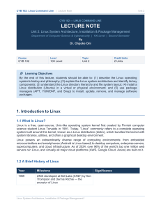 CYB 102 Linux Command Line Lecture Note Unit 2