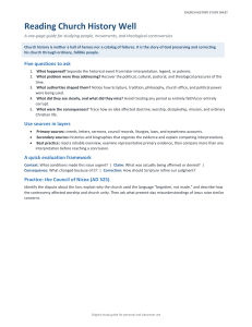 Church History Study Sheet