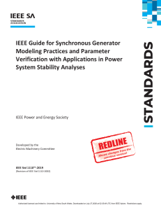 IEEE Std 1110-2019: Synchronous Generator Modeling Guide