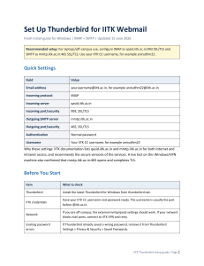 Set Up Thunderbird for IITK Webmail (Windows Guide)