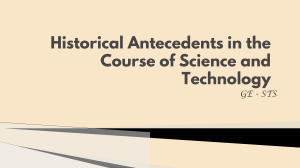 Historical Antecedents in Science & Technology