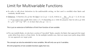 Limits for Multivariable Functions - Calculus Exam Notes