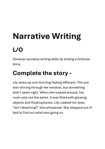 Narrative Writing Exercise: Complete the Story