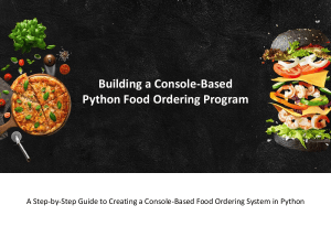 Building a Console-Based Python Food Ordering Program