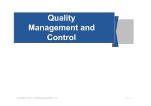 Quality Management and Control: Pearson Textbook