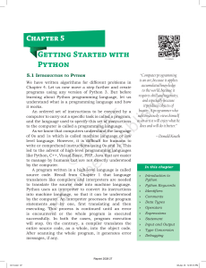 Chapter 5: Getting Started with Python