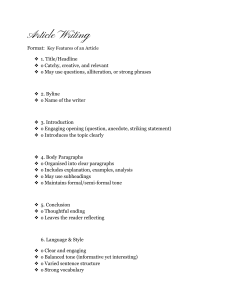 Article Writing Guide: Key Features & Example