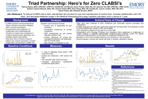 Zero CLABSI Project: Quality Improvement at Emory Hospital