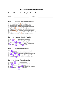 B1+ English Grammar Worksheet: Tenses Practice