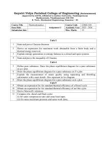 Thermodynamics Assignment 2: Clausius, Cycles, Entropy