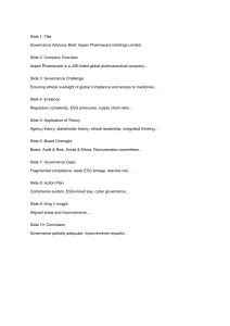 Governance Advisory Brief: Aspen Pharmacare Holdings