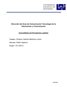 Generalidades del Pensamiento complejo - Universidad Nacional de Ingenier&iacute;a