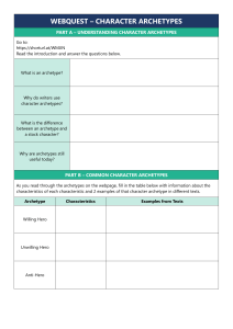 Character Archetypes Webquest: Understanding & Analysis