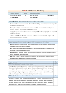 Research Methodology Course Syllabus: Objectives, Units, Outcomes