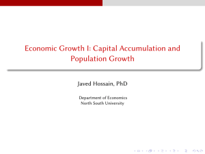 Economic Growth: Capital Accumulation & Population Growth