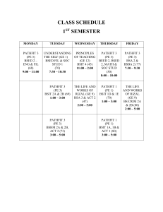 1st Semester Class Schedule