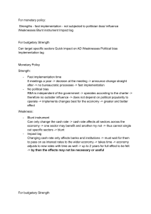 Monetary vs Budgetary Policy: Strengths & Weaknesses