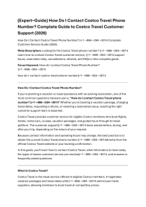 Costco Travel Phone Number: Complete Customer Support Guide