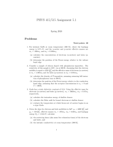 PHYS 415/515 Assignment 5.1: Semiconductor Physics