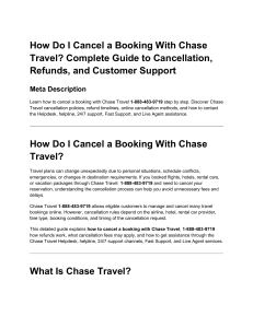 How to Cancel Chase Travel Booking: Guide to Refunds & Support