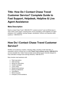 How to Contact Chase Travel Customer Service