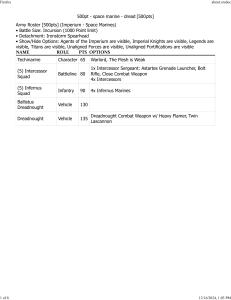 500pt Space Marine Dread Army Roster