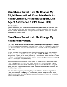 Chase Travel Flight Change Guide: Help & Support