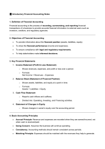 Introductory Financial Accounting Notes