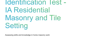 Masonry & Tile Setting Identification Test