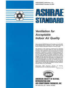 ASHRAE Standard 62-2001 Addendum n: Ventilation for Indoor Air Quality
