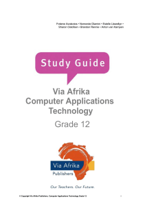 Via Afrika Grade 12 Computer Applications Technology Study Guide