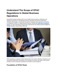 OFAC Regulations in Global Business Operations Guide