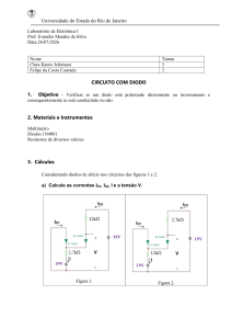Circuito com Diodo: Manual de Laborat&oacute;rio de Eletr&ocirc;nica I