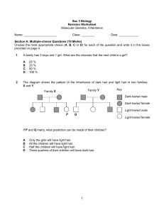 Sec 3 Biology Revision Worksheet: Molecular Genetics