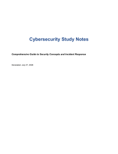 Cybersecurity Study Notes: Comprehensive Guide