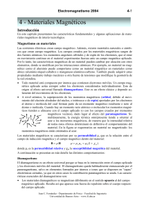 Cap&iacute;tulo 4: Materiales Magn&eacute;ticos - Electromagnetismo 2004