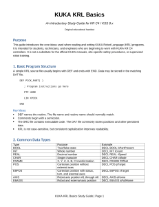 KUKA KRL Basics Study Guide for KR C4